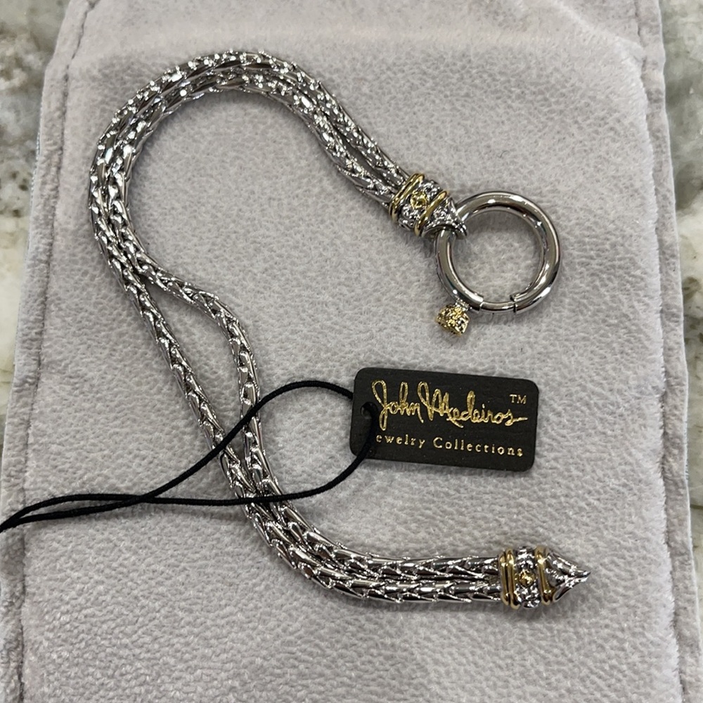 John Medeiros silver and gold bracelet wheat link